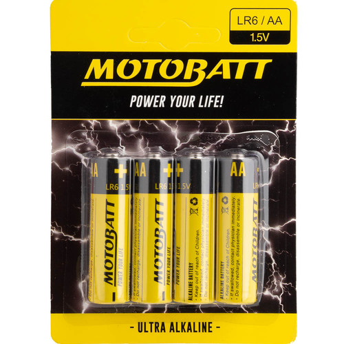 MOTOBATT AA (LR6) 1.5V ALKALINE BATTERY 4-PACK