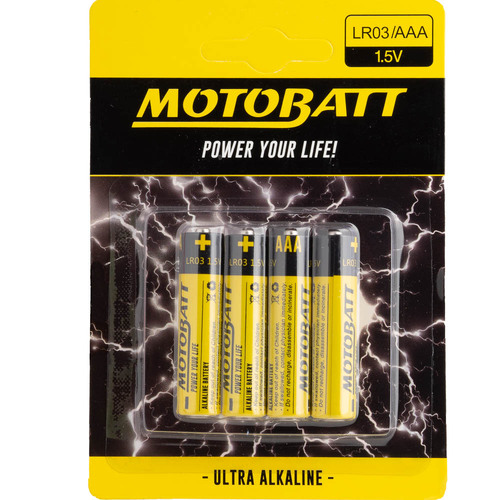 MOTOBATT AAA (LR03) 1.5V ALKALINE BATTERY 4-PACK