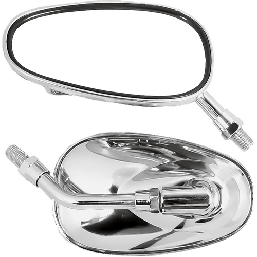 MOTORCYCLE SPECIALTIES UNIVERSAL SMALL OVAL MIRROR - CHROME