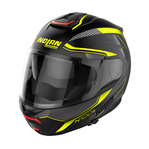 NOLAN N100-6 FLIP UP SURVEYOR FLAT BLACK YELLOW GREY 22 XXS