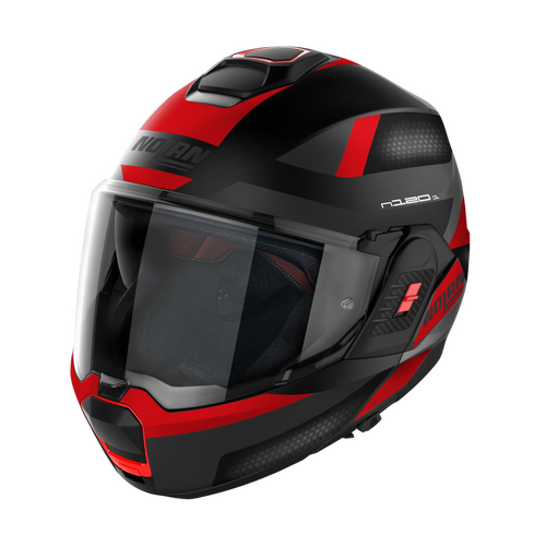 NOLAN N120-1 FLIP OVER SUBWAY FLAT BLACK RED GREY 22 XXS