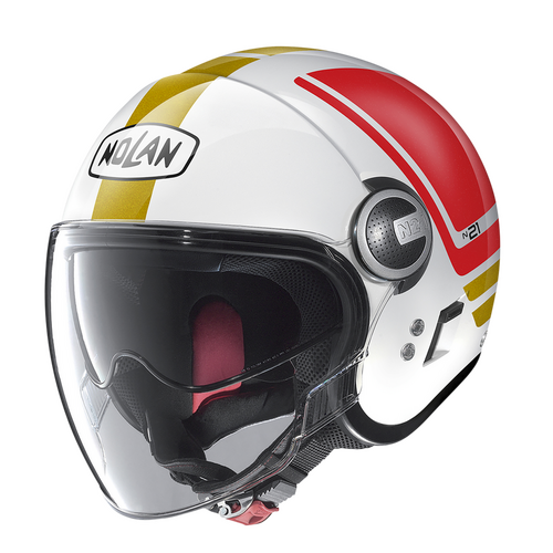 NOLAN N21 VISOR OPEN FACE FLYBRIDGE WHITE RED GREEN GOLD 67 S