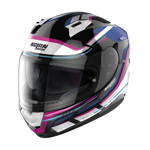 NOLAN N60-6 FULL FACE LANCER BLACK WHITE BLUE PINK 65 XXS