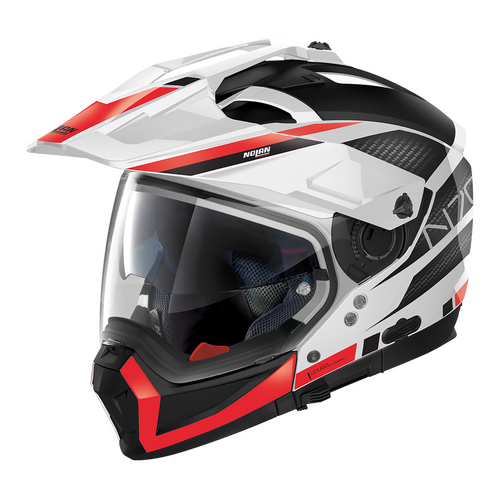 NOLAN N70-2 X ADVENTURE EARTHQUAKE WHITE RED BLACK 49 XS