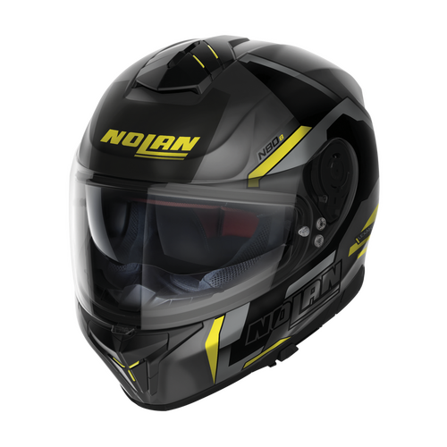 NOLAN N80-8 FULL FACE WANTED FLAT GREY BLACK YELLOW 72 XXS
