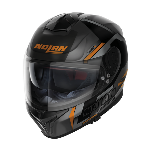 NOLAN N80-8 FULL FACE WANTED FLAT GREY BLACK ORANGE 73 XXS