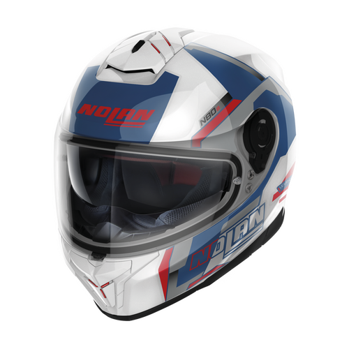 NOLAN N80-8 FULL FACE WANTED WHITE BLUE SILVER RED 75 XXS