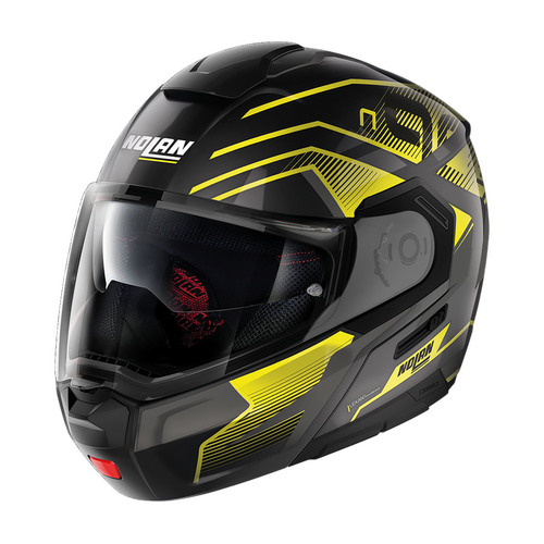 NOLAN N90-3 FLIP UP COMEBACK FLAT BLACK YELLOW 45 XXS