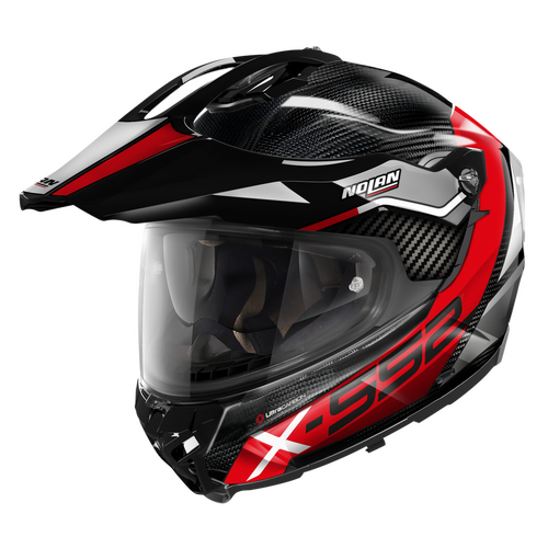 NOLAN X-552 UC ADVENTURE DINAMO CARBON RED GREY 22 XS