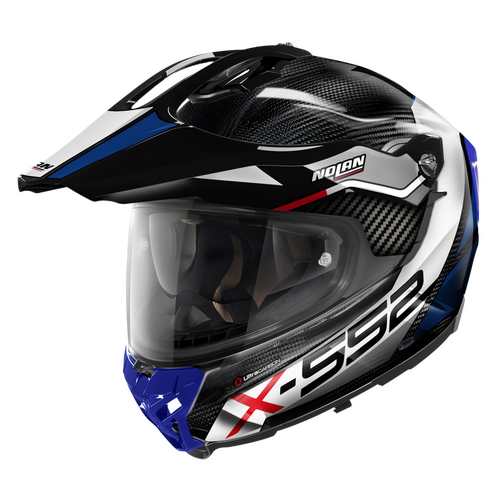 NOLAN X-552 UC ADVENTURE DINAMO CARBON WHITE BLUE RED 24 XXS