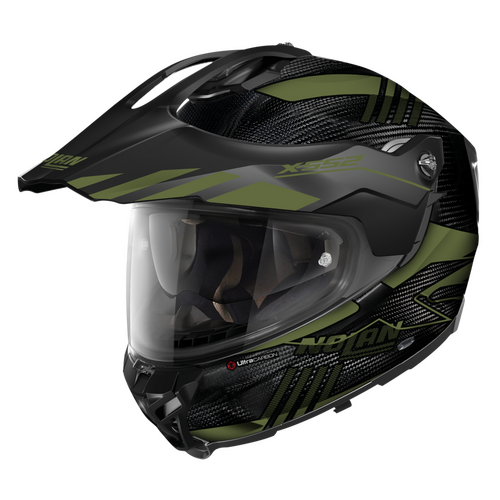 NOLAN X-552 UC ADVENTURE WINGSUIT FLAT CARBON GREEN BLACK 27 XXS