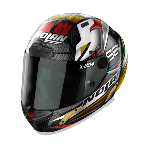 NOLAN X-804 RS FULL FACE WORLD SBK CARBON GOLD WHITE RED 23 XXS