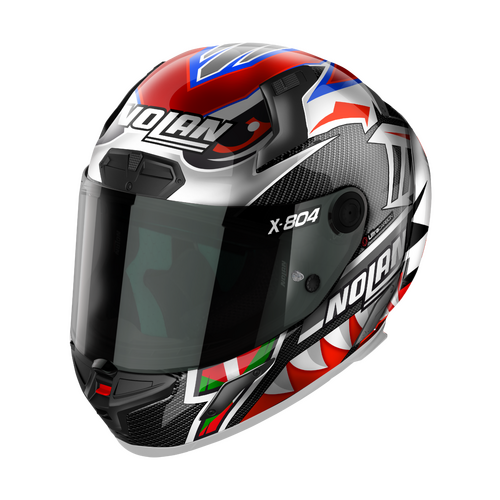 NOLAN X-804 RS FULL FACE LECUONA CARBON RED WHITE 28 XXS