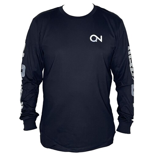 ON2CREW SOLID LONG SLEEVE BLACK TEE S