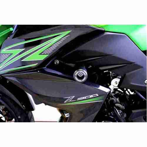 OGGY KNOBS FRAME SLIDERS BLACK - KAWASAKI Z300 '15-18