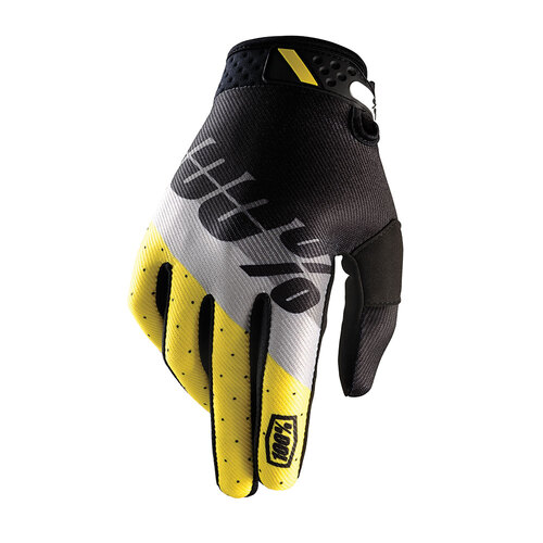 100% RIDEFIT MAX GLOVES BLACK YELLOW