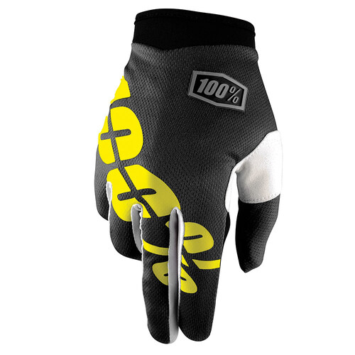 100% ITRACK GLOVES BLACK NEON YELLOW S