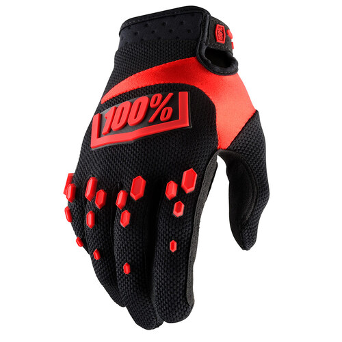 100% AIRMATIC GLOVES RED BLACK S