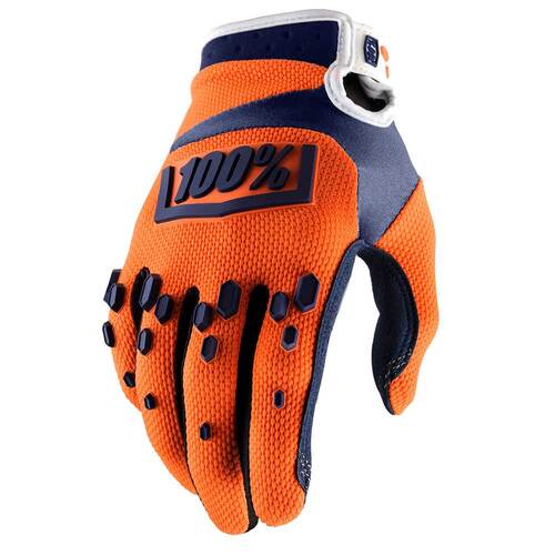 100% AIRMATIC GLOVES ORANGE NAVY M