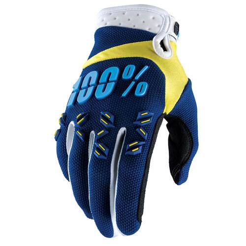 100% AIRMATIC GLOVES YELLOW NAVY S