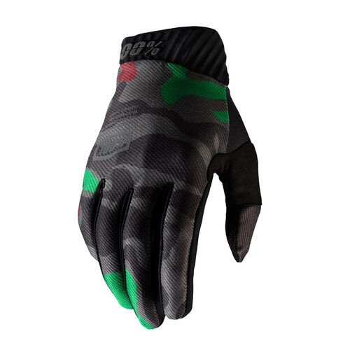 100% RIDEFIT GLOVES BLACK CAMO S