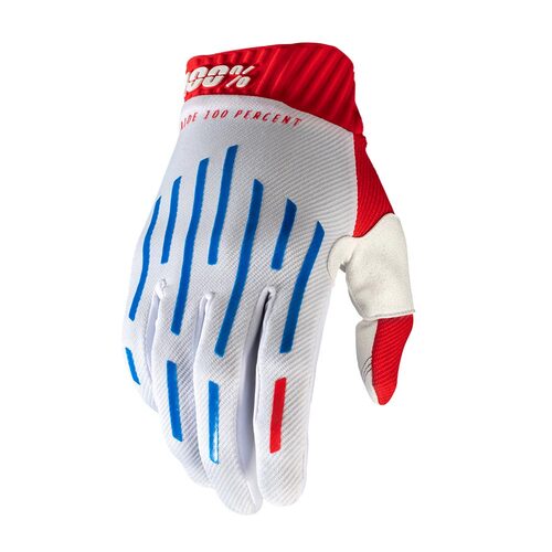 100% RIDEFIT GLOVES RED WHITE BLUE S