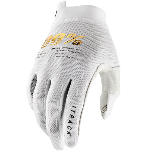 100% ITRACK GLOVES WHITE S