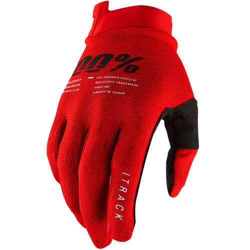100% ITRACK GLOVES RED S