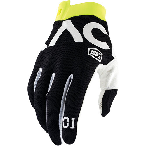 100% ITRACK RACR GLOVES BLACK S