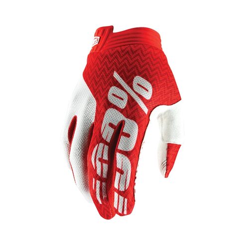 100% ITRACK GLOVES RED WHITE S