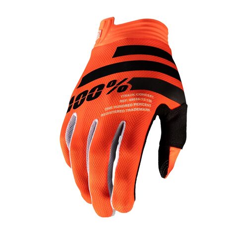 100% ITRACK GLOVES ORANGE BLACK S