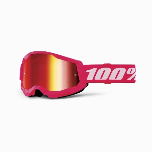 100% STRATA 2 JUNIOR GOGGLE PINK - MIRROR RED LENS