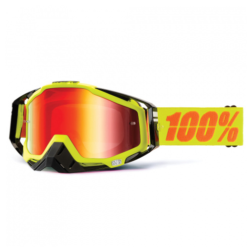 100% RACECRAFT GOGGLE ATTACK YELLOW MIRROR RED LENS