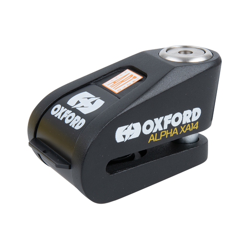 OXFORD ALPHA XA14 ALARM DISC LOCK 14MM PIN - BLACK BLACK