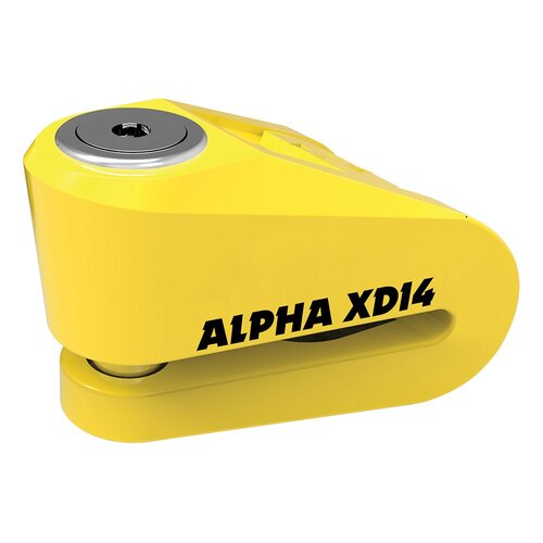 OXFORD ALPHA XD14 STAINLESS DISC LOCK (14MM PIN) - YELLOW