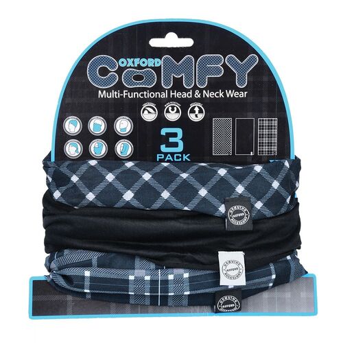 OXFORD COMFY BLACK & WHITE TARTAN 3 PACK