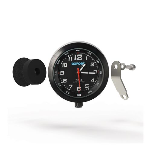 OXFORD CLOCK BLACK CASE & BLACK FACE W/BRKT 