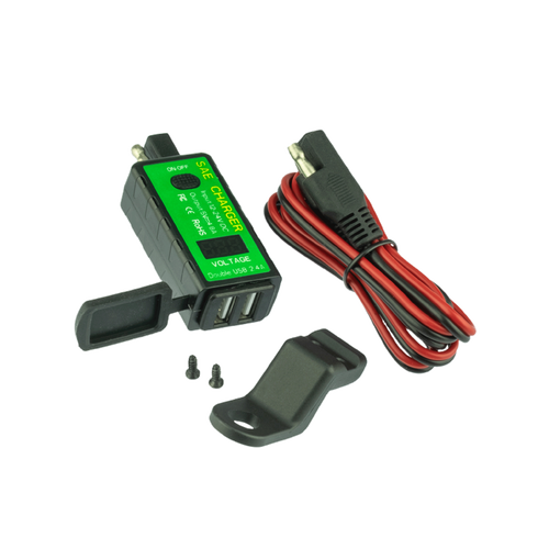 Rocky Creek Designs Motoplug SAE To Twin USB with Voltmeter