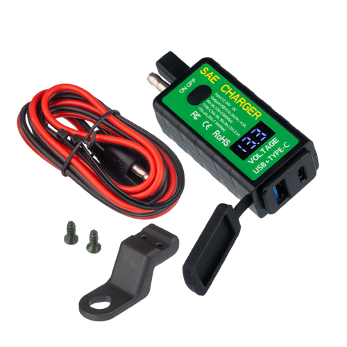 Rocky Creek Designs SAE To USB-A or USB-C Port Adapter And Voltmeter
