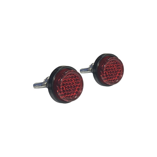 MOTORCYCLE SPECIALTIES - REFLECTOR 25MM BOLT ON RED (PAIR)