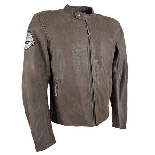 RICONDI THE PALMERSTON SUMMER LEATHER JACKET BROWN S (50)