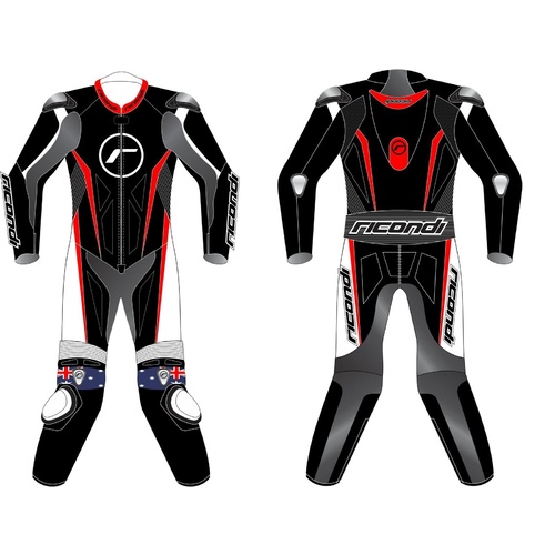 RICONDI RACING SERIES V4 TALL SUIT BLACK RED XL (56)