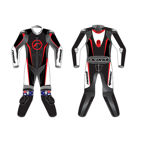 RICONDI RACING SERIES V4 TALL SUIT BLACK WHITE RED M (52)