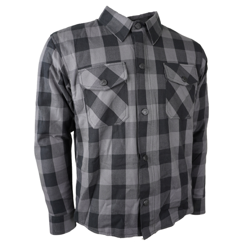 RICONDI MENS PROTECTIVE RIDING FLANNO GREY BLACK S