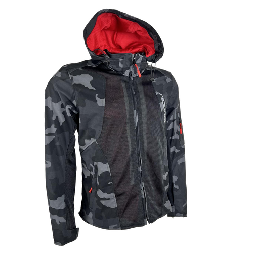 RICONDI MENS SUMMER SOFTSHELL HOODIE CAMO BLACK S