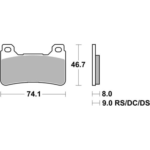 SBS 809DS FRONT PADS - DUAL SINTER RACE PADS