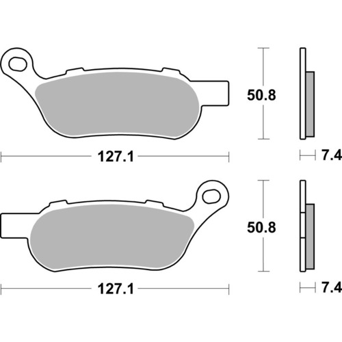 SBS 854H.LS REAR PADS - SINTER STREET AMERICAN V-TWIN