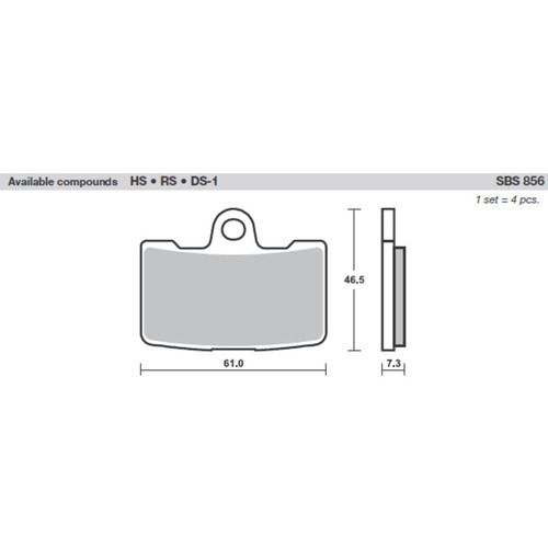 SBS 856H.HS FRONT PADS - SINTER STREET AMERICAN V-TWIN