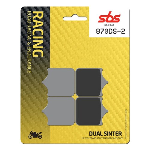 SBS 870DS-2 FRONT PADS - DUAL SINTER DRC RACE BMW S1000RR '09-18