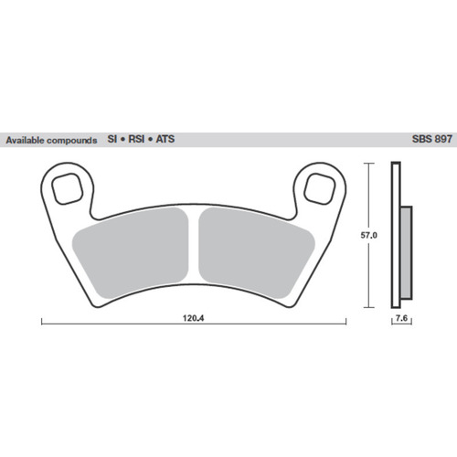 SBS 897SI FRONT/REAR PADS - SINTER OFF ROAD POLARIS